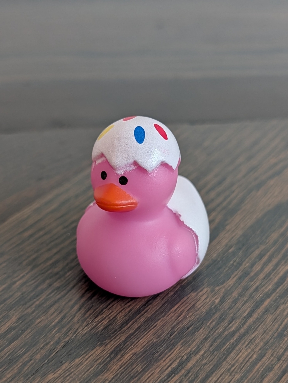 Pink Rubber Duck with Eggshell Design, Polka Dot, Party Favor for Kids